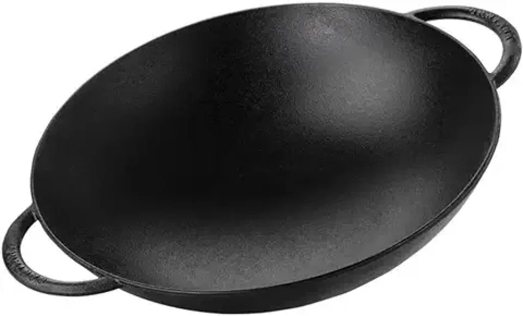 Frigideira Wok de Ferro Fundido 36 Cm Sem Tampa